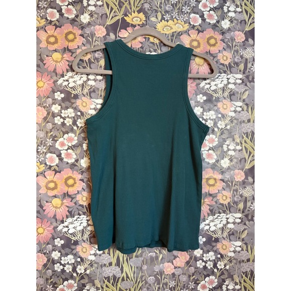 Maurices Ribbed Tank Top Teal Green Sleeveless Racerback Plus Size 1X - Picture 4 of 5
